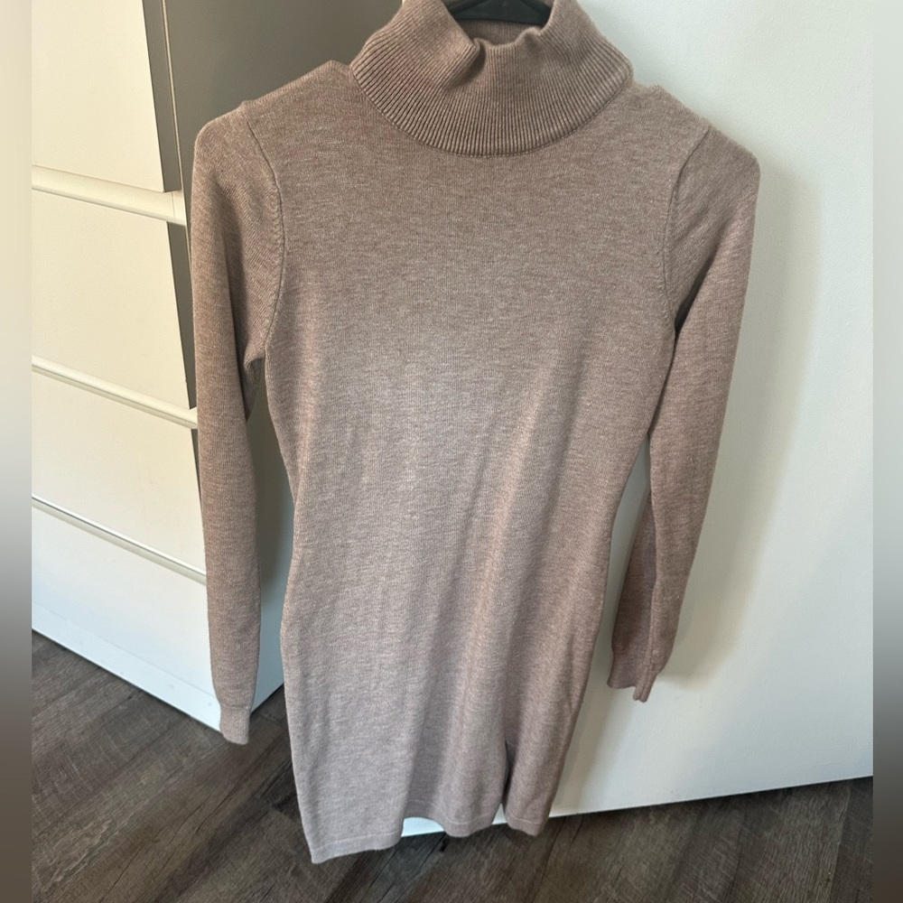 Grey bandit turtleneck sweater dress